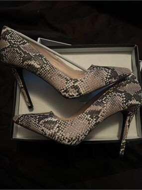 Snake-Print Pointed Toe Stiletto Pumps - Women's
